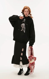 Dog hooded sweatshirt loose casual long-sleeved